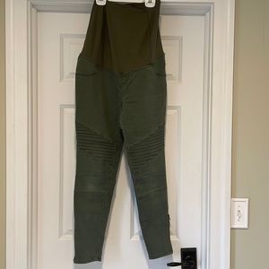 Army Green Maternity Skinny Jeans